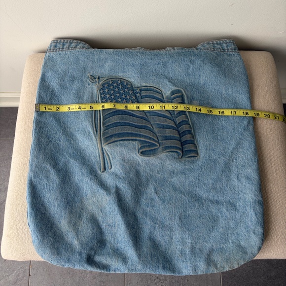 Vintage Denim American Flag Tote - Picture 10 of 11